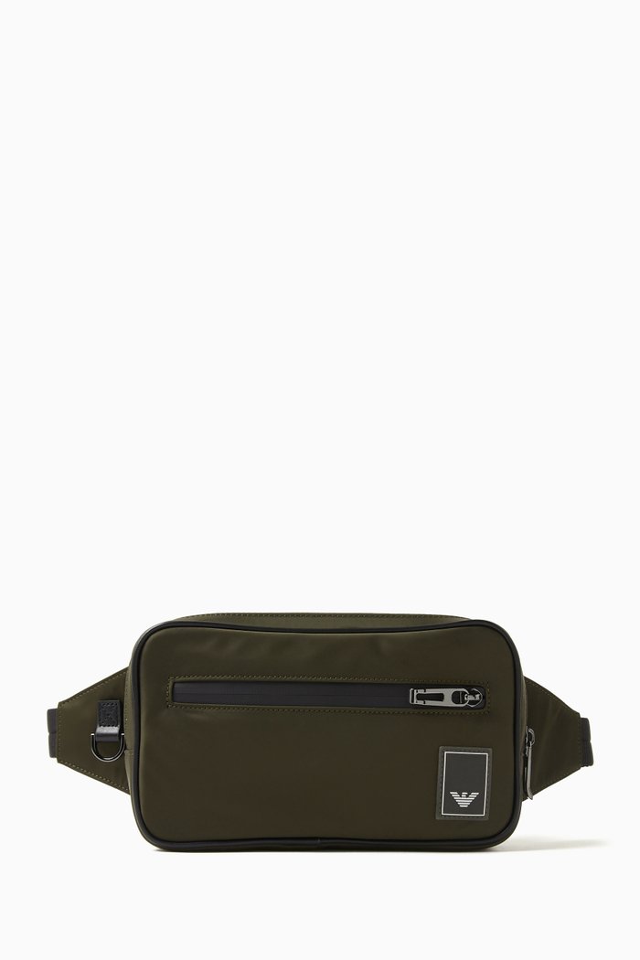

Travel Essentials Crossbody Belt Bag in Nylon, Brown