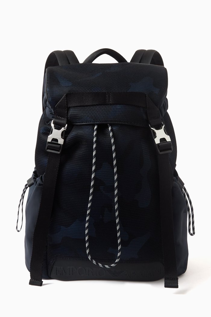 

Camo Backpack in Mesh, Blue