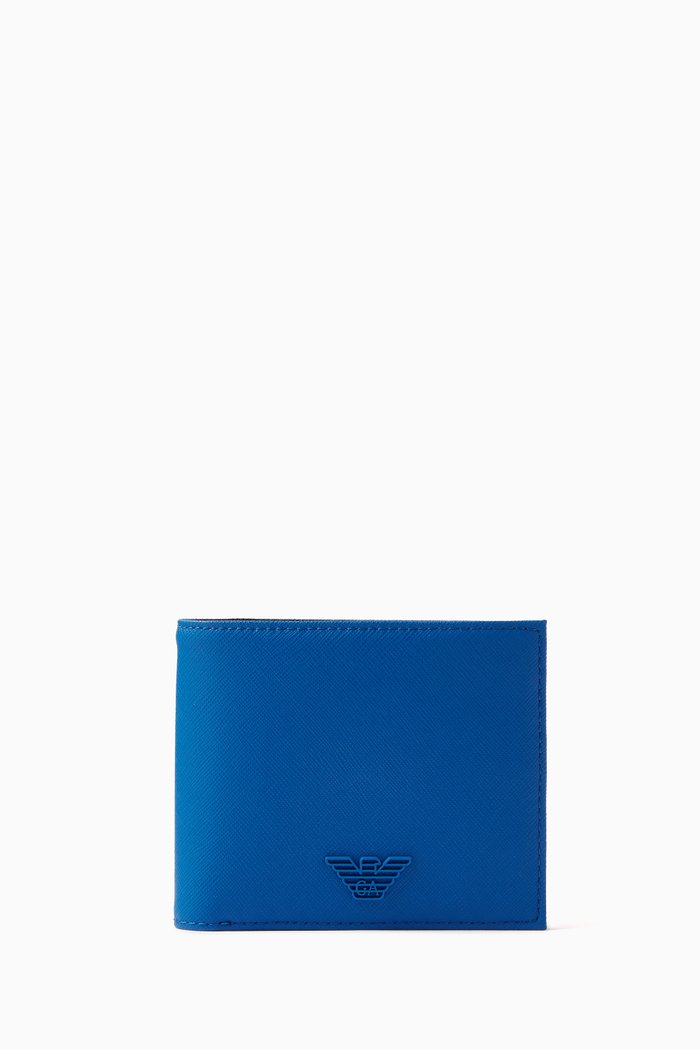 

EA Eagle BiFold Wallet in Saffiano Leather, Blue