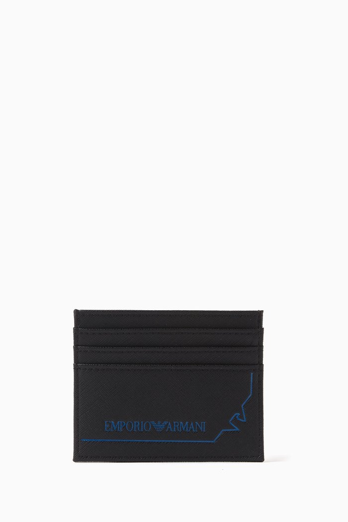 

Logo Card Holder in Regenerated Leather, Black