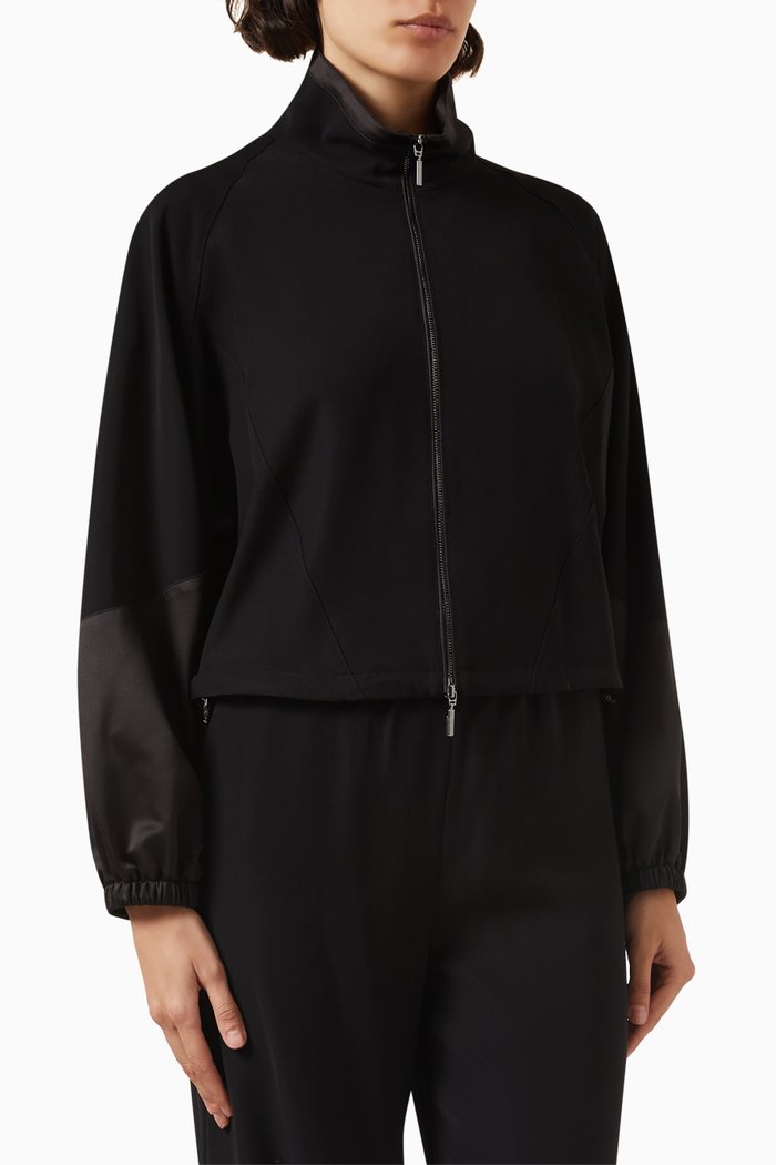

Chevron Blazer Jacket in Cady, Black