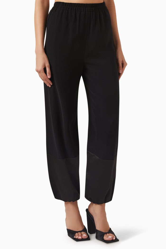 

Wide-leg Pants in Satin, Black