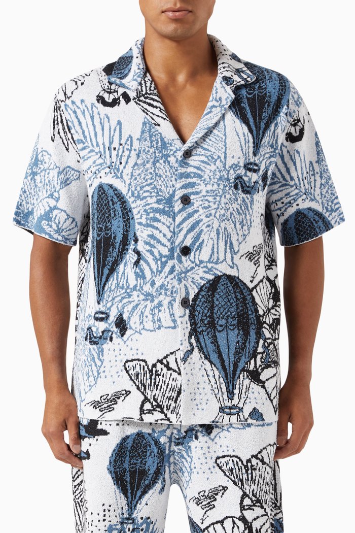 

Printed Shirt in Knit Jacquard, White