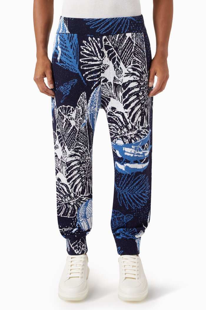

Sweatpants in Knit Jacquard, Blue