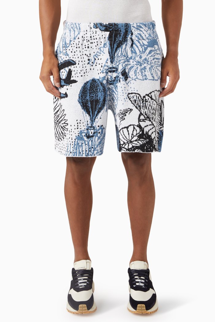 

Printed Shorts in Knit Jacquard, White