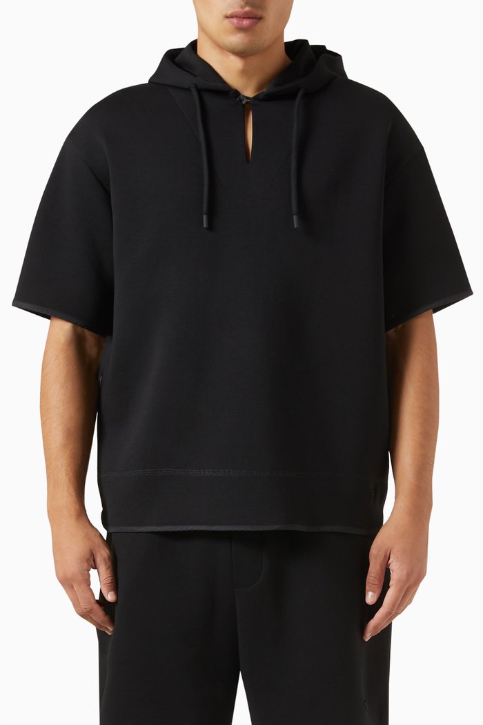 

Hooded Sweatshirt in Jersey, Black
