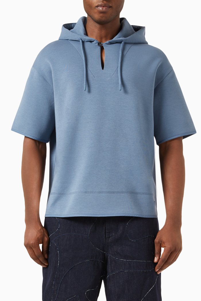 

Hooded Sweatshirt in Jersey, Blue