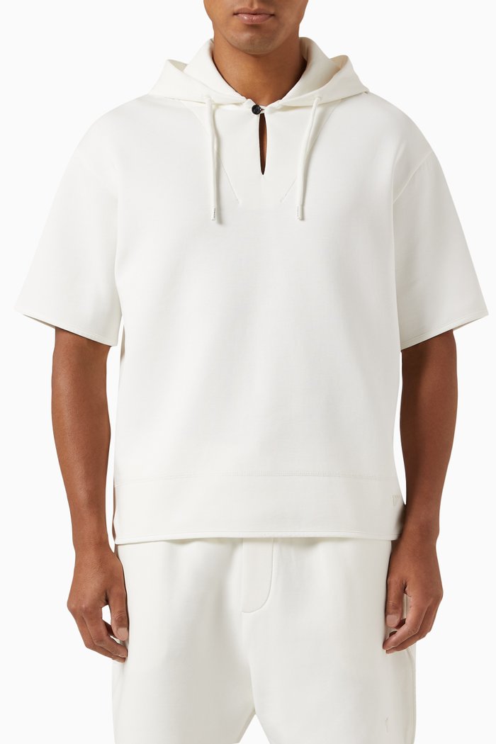 

Hooded Sweatshirt in Jersey, White