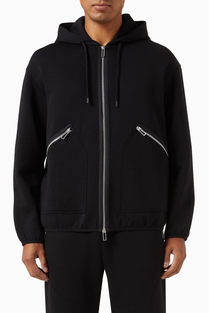 

Hooded Sweatshirt in Fleece, Black
