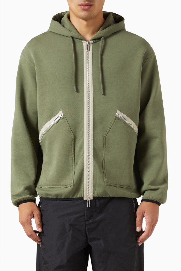 

Hooded Sweatshirt in Fleece, Green