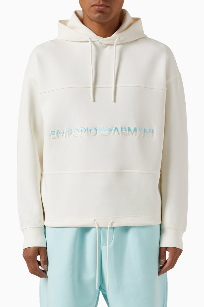 

Logo Hoodie in Fleece, White