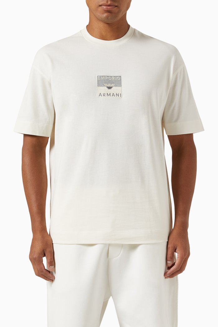 

Embroidered-logo T-shirt in Cotton-jersey, White