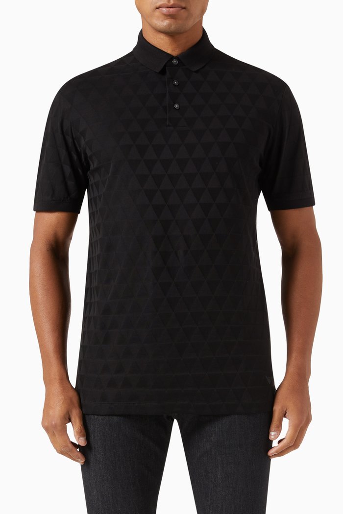 

Polo Shirt in Cotton Jersey, Black