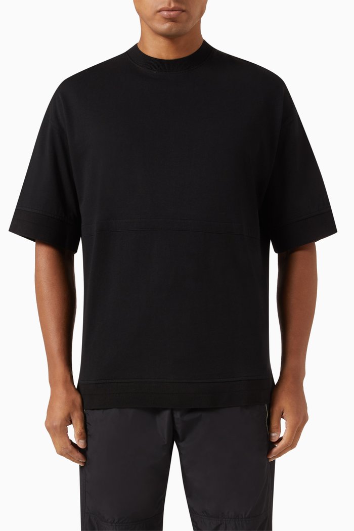 

Micro EA Oversized T-shirt in Cotton Jersey, Black