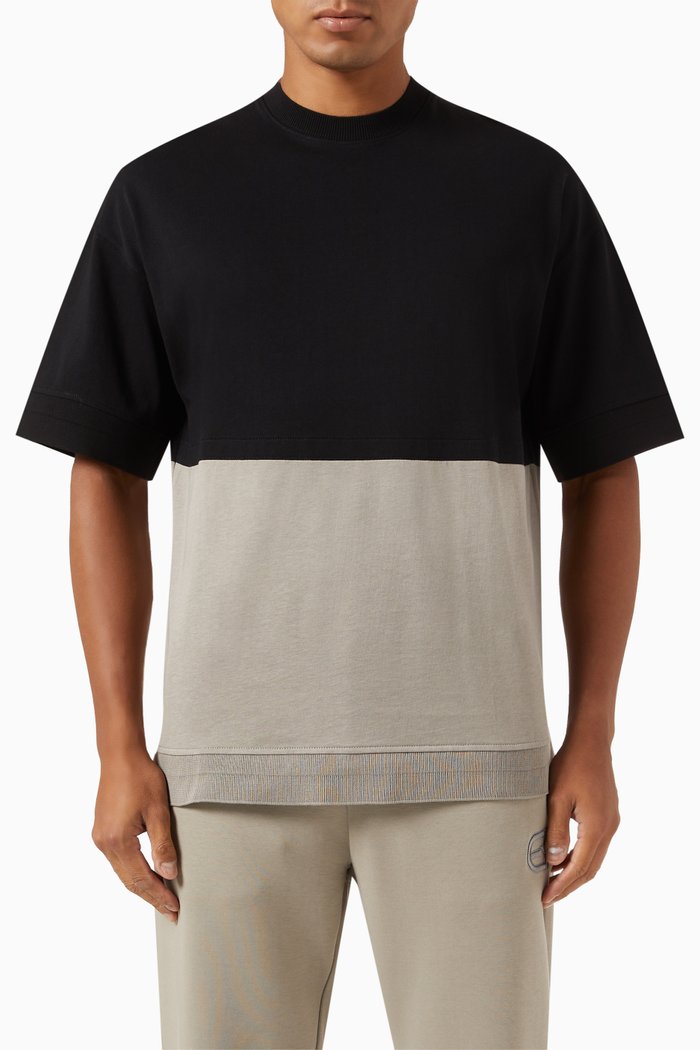 

Two-tone T-shirt in Cotton Jersey, Grey