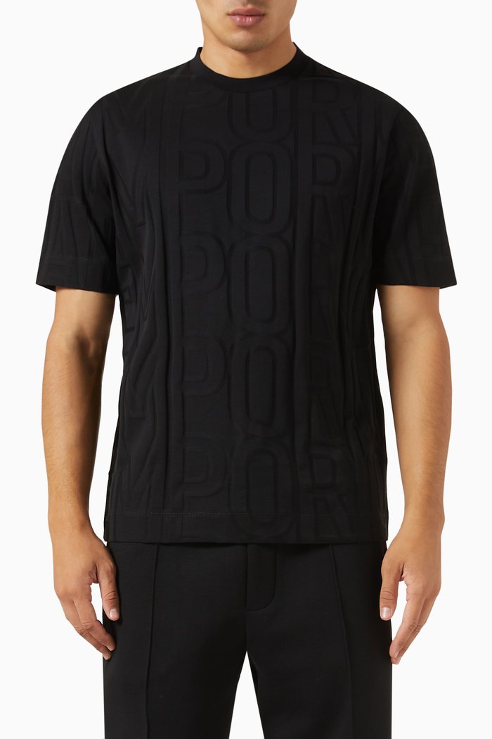 

Macro Logo T-shirt in Cotton-jersey, Black