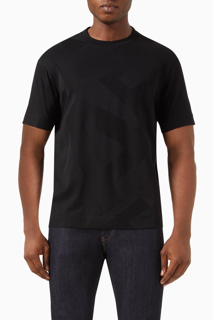 

Macro Logo T-shirt in Cotton-jersey, Black