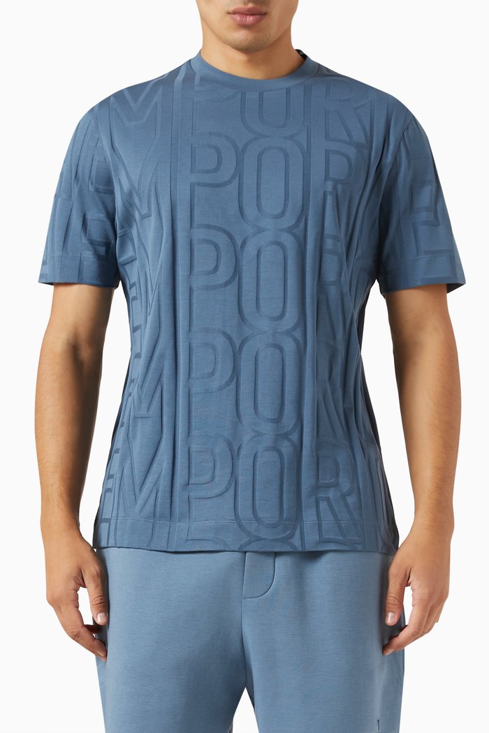 

Macro Logo T-shirt in Cotton-jersey, Blue