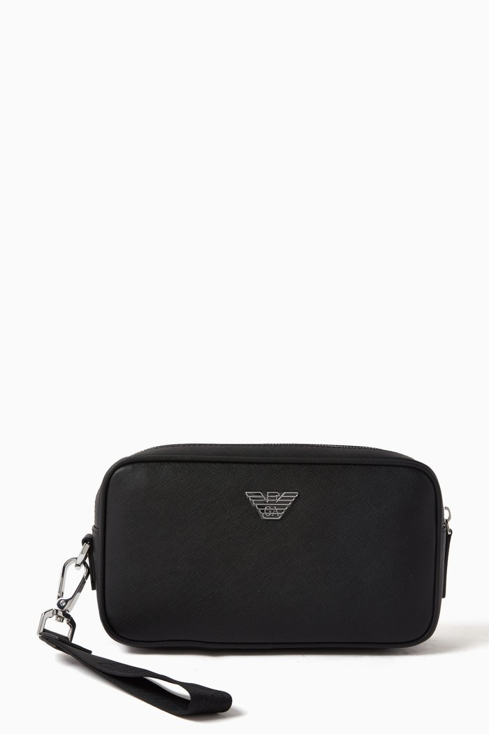 

EA Washbag in Faux Leather, Black