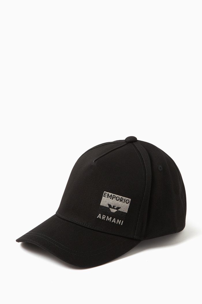 

EA Logo Patch Baseball Hat in Gabardine, Black