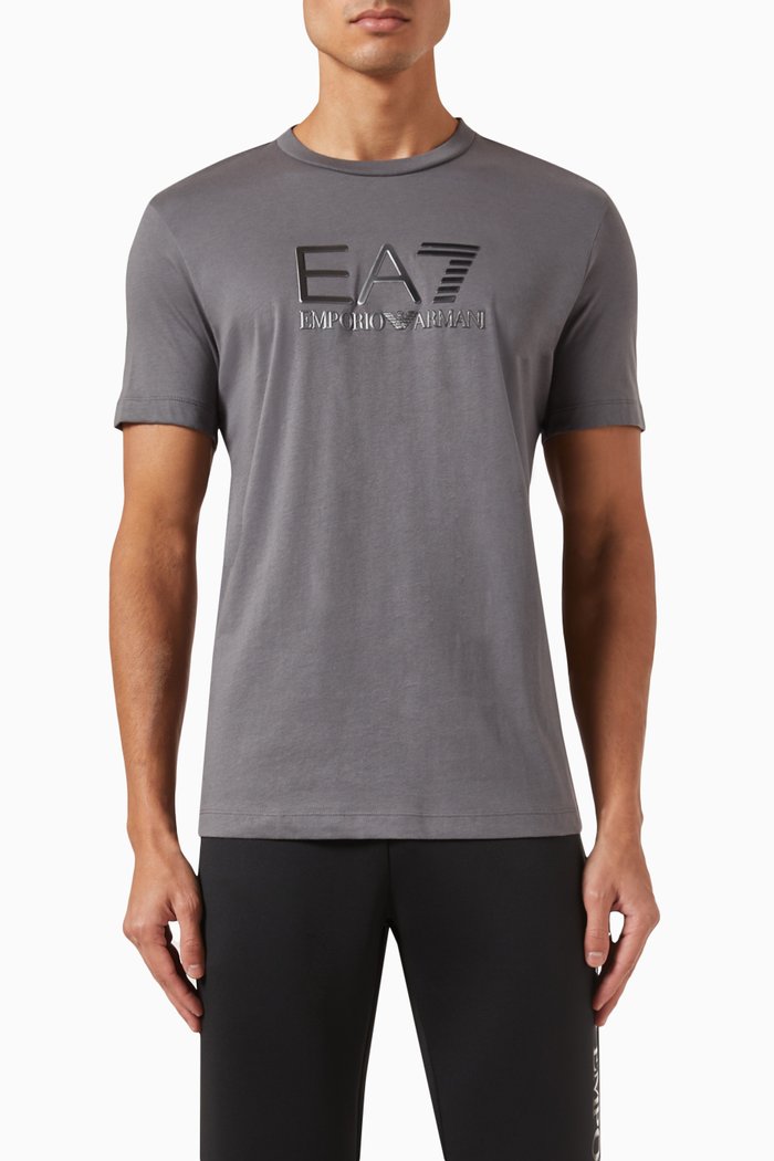 

EA7 Logo T-shirt in Cotton-jersey, Green