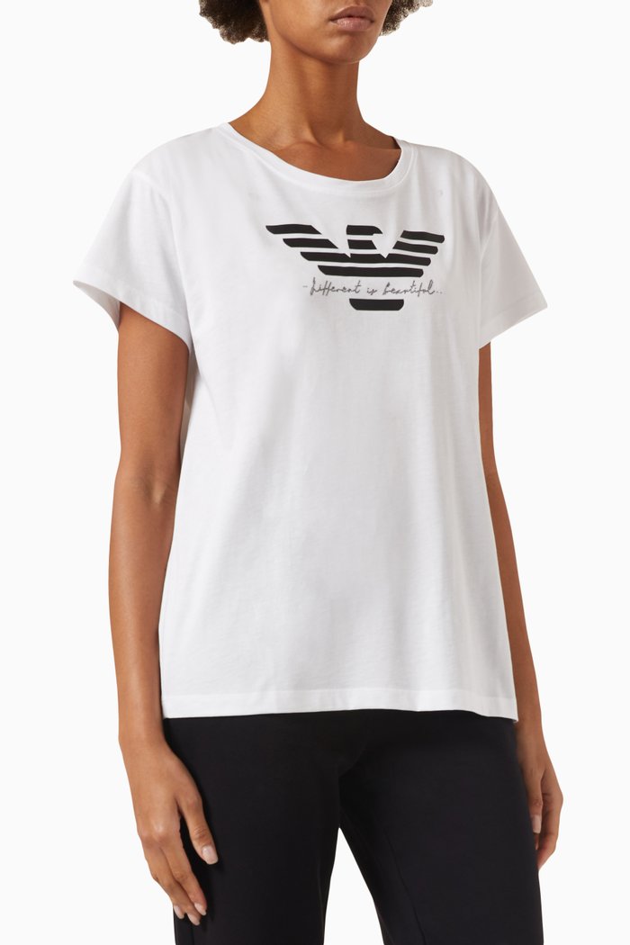 

Macro Eagle Logo T-shirt in Cotton-jersey, White