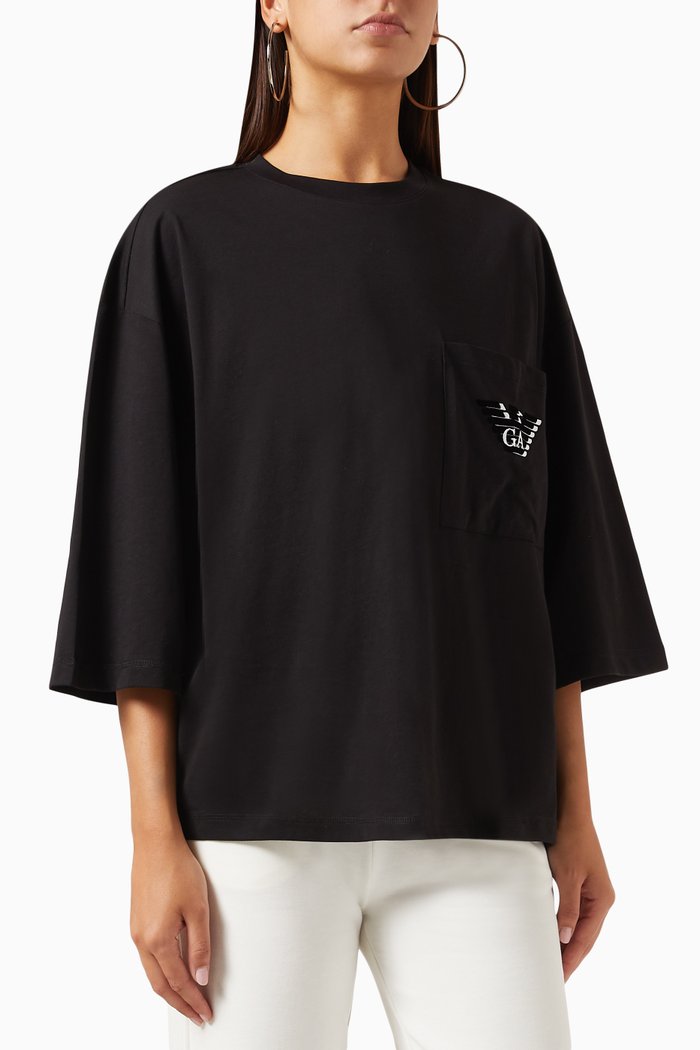 

Patch Logo T-shirt in Cotton-jersey, Black