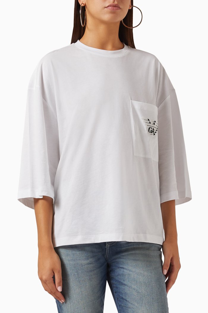 

Patch Logo T-shirt in Cotton-jersey, White