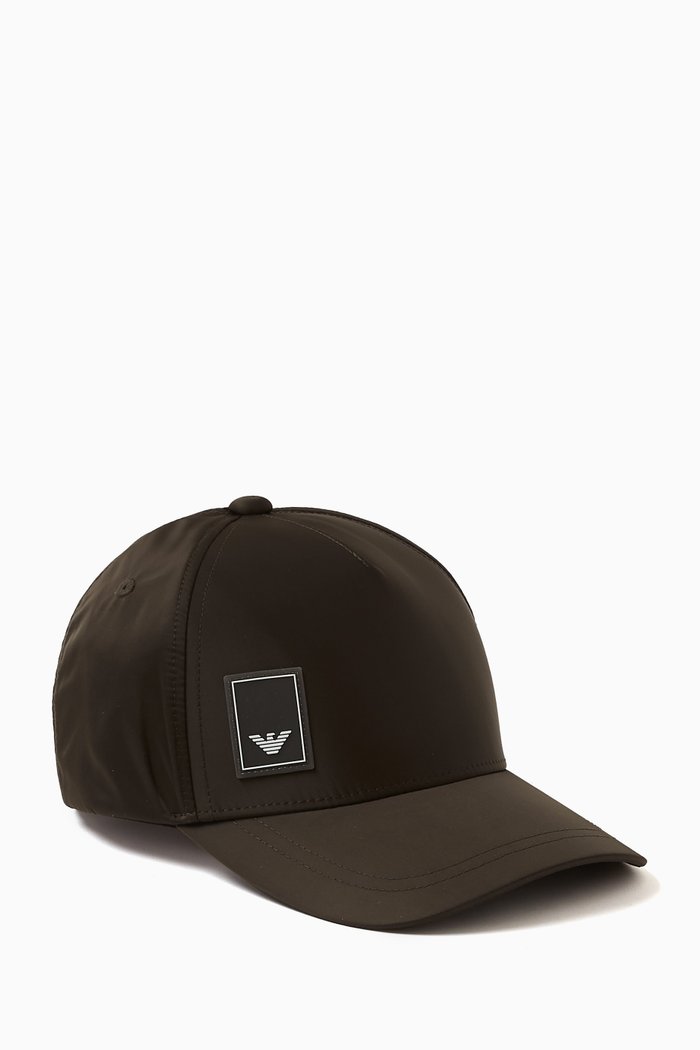 Logo Patch Baseball Cap in Nylon, Green