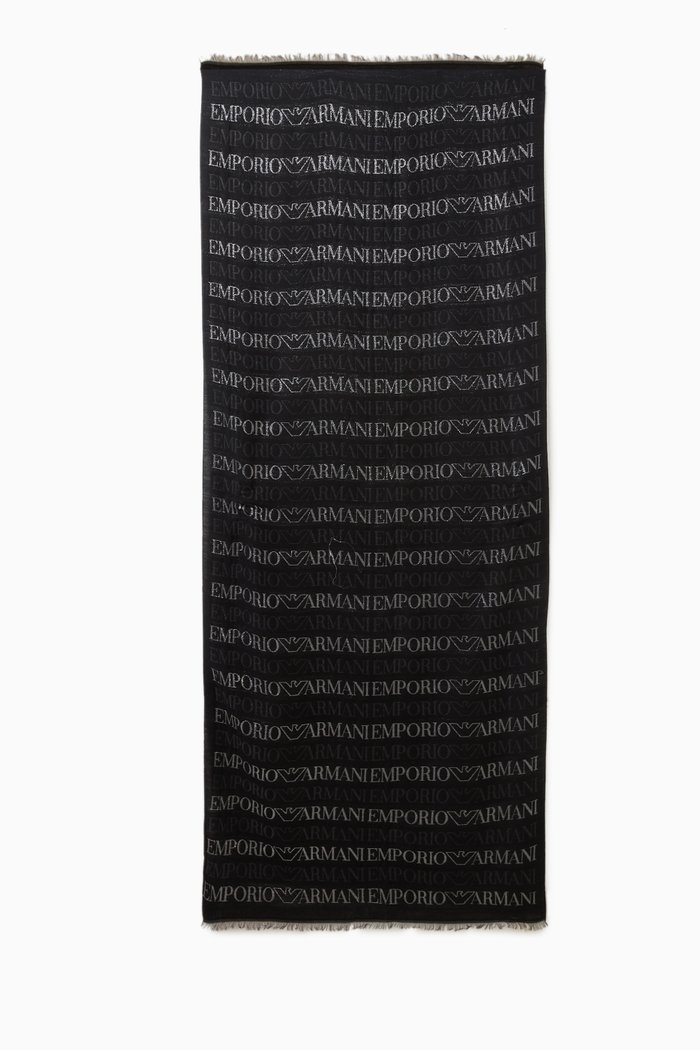 

EA Logo Scarf in Lurex, Black