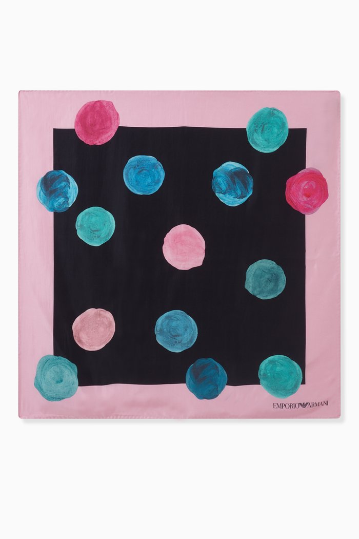 

Floral-print Scarf in Silk, Pink
