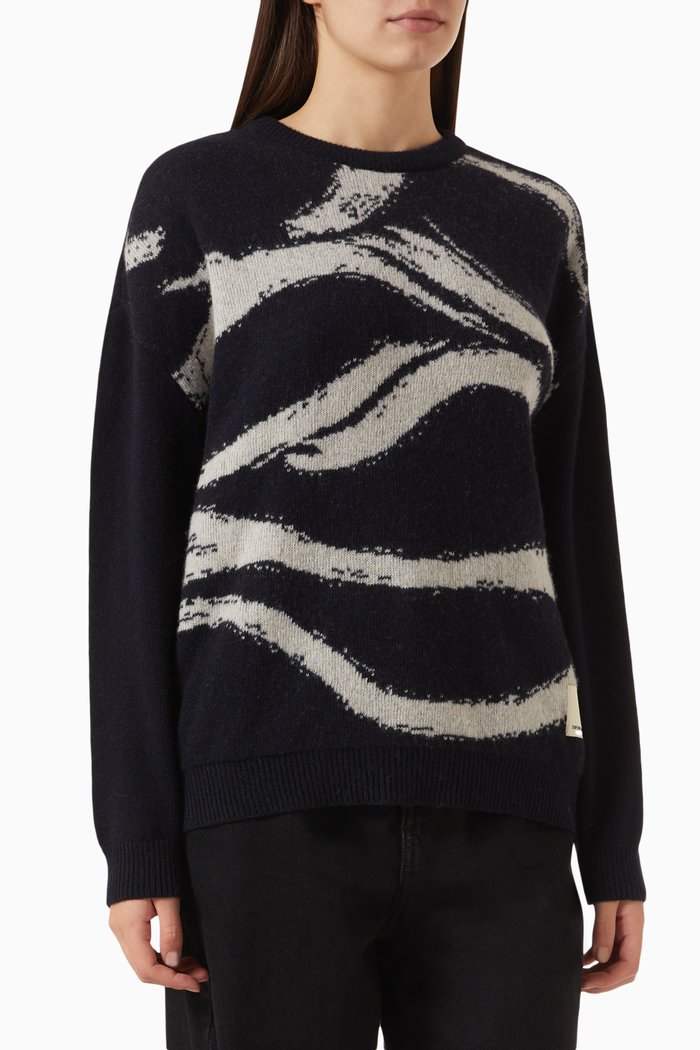 

Wave Sweater in Jacquard, White