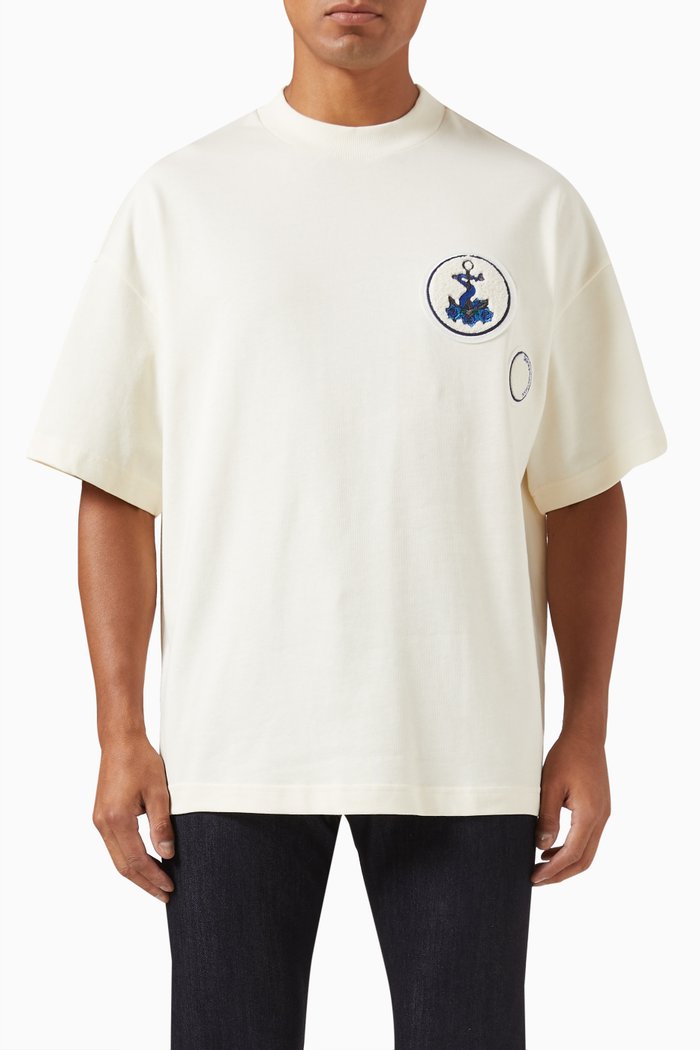 

Logo Patch T-shirt in Cotton Jersey, White
