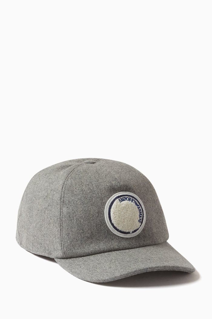 

Logo Baseball Hat in Wool, Grey