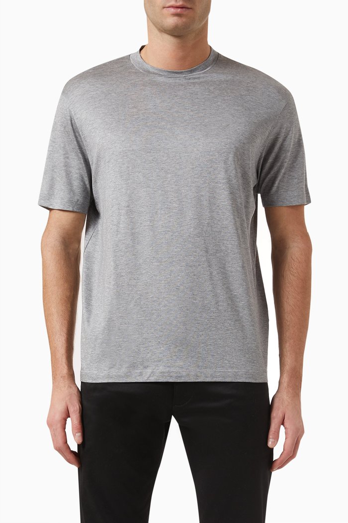 

Eagle Logo T-shirt in Lyocell Jersey, Grey