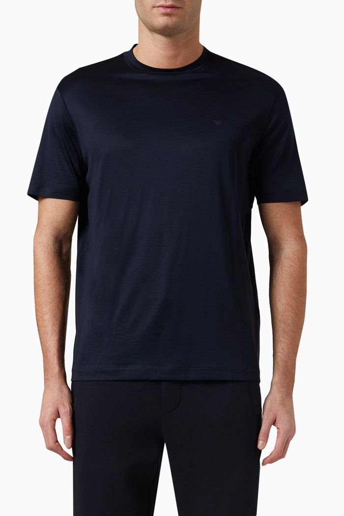 

Eagle Logo T-shirt in Lyocell Jersey, Blue