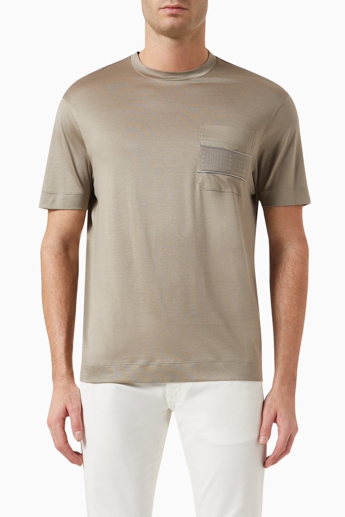 

Pocket T-shirt in Lyocell Blend, Grey