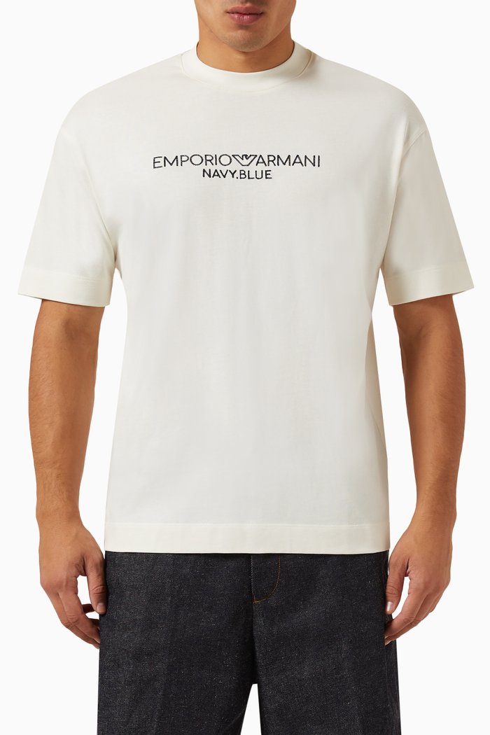 

Logo-embroidered T-shirt in Cotton-jersey, Neutral