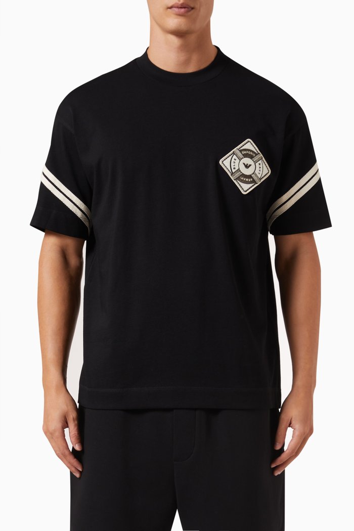 

Logo Patch T-shirt in Cotton, Black