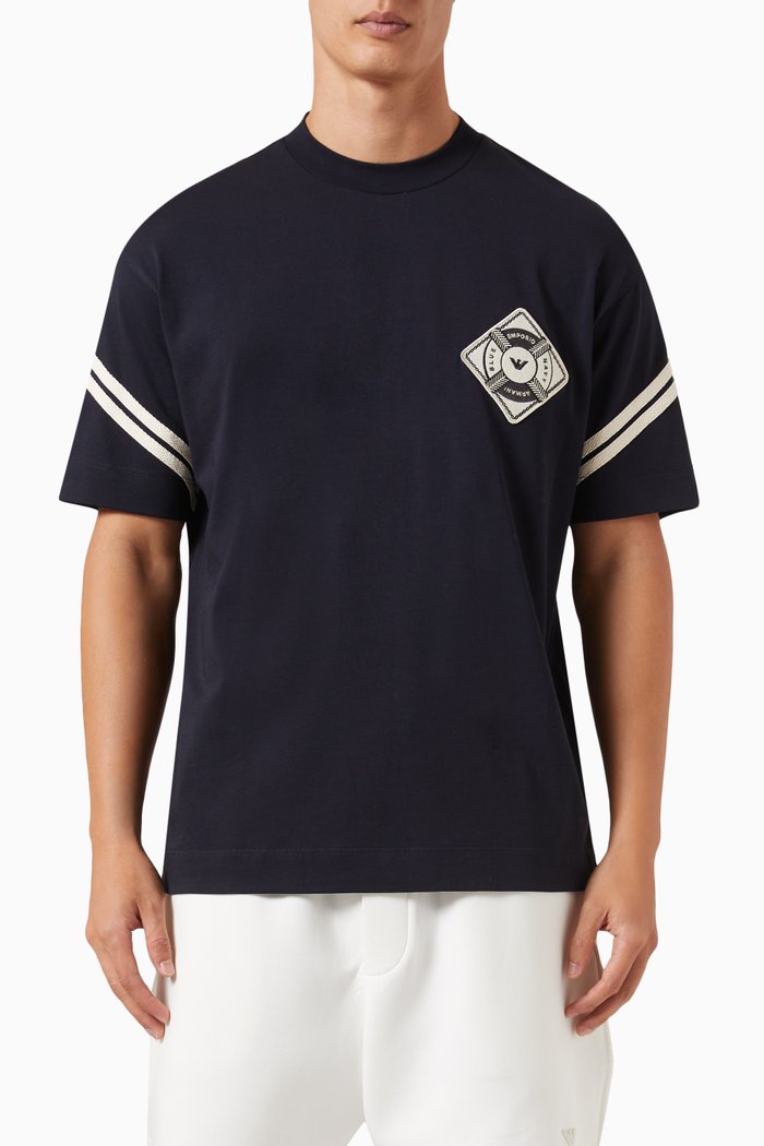 

Logo Patch T-shirt in Cotton, Blue
