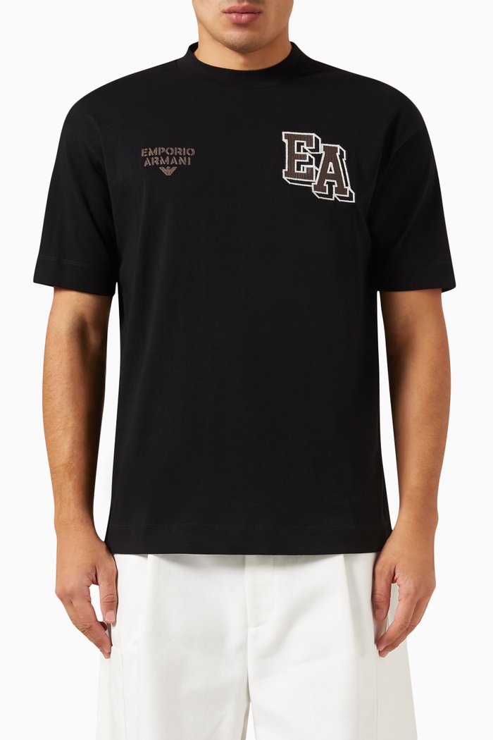 

EA Logo T-Shirt in Cotton, Black