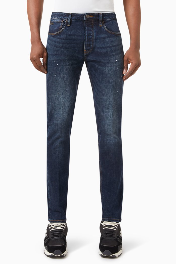 

J75 Slim-fit Vintage Jeans in Denim, Blue