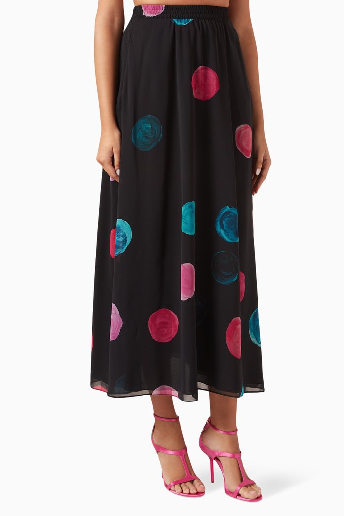 

Printed Skirt in Silk-chiffon, Multicolour