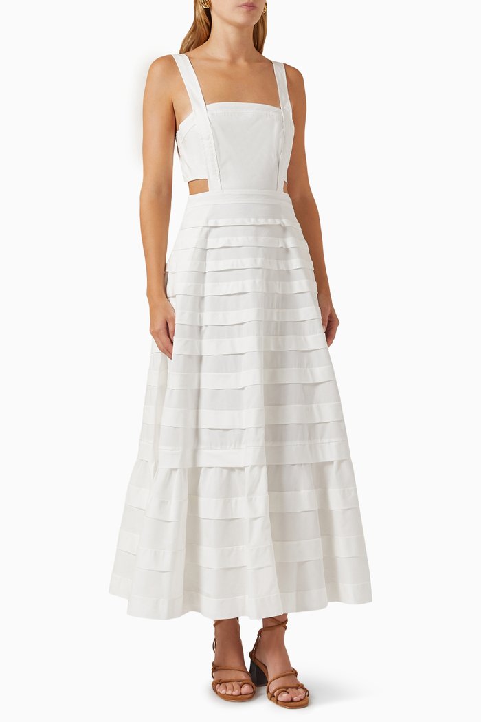 

Sicillia Midi Dress in Poplin, White
