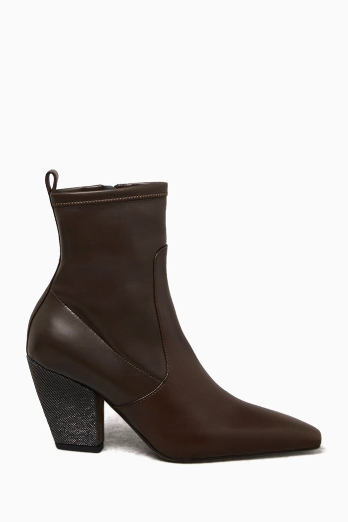 

Ankle Boots in Leather, Brown