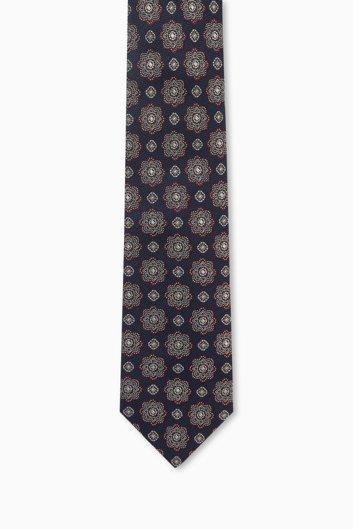 

Floral Tie in Silk, Blue