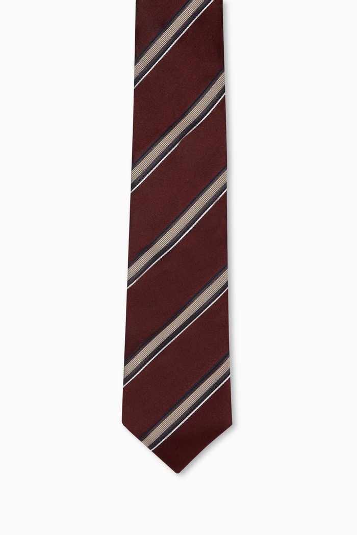 

Striped Tie in Silk, Red