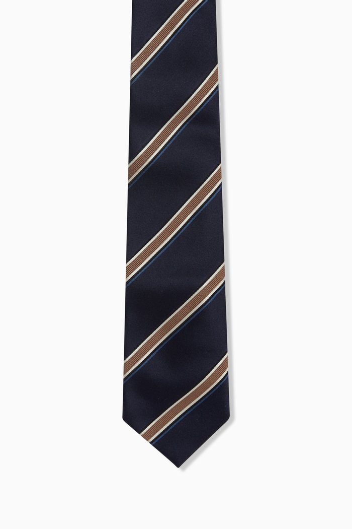 

Striped Tie in Silk, Blue