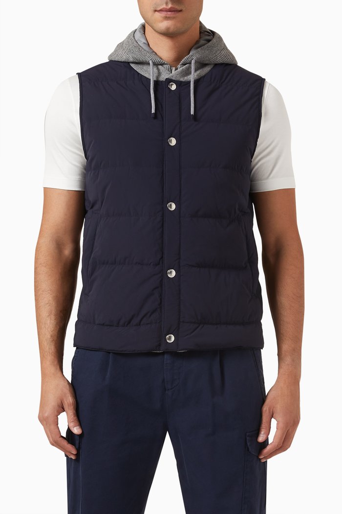 

Padded Vest in Nylon-blend, Blue