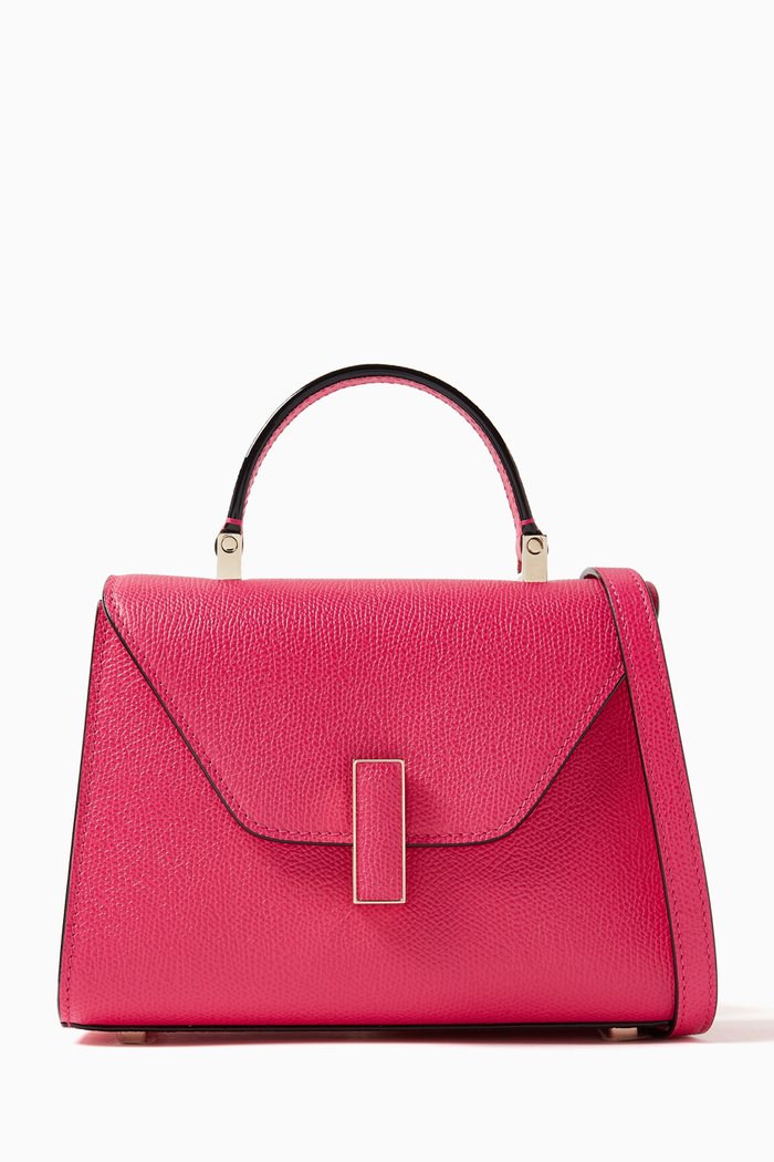 

Micro Iside Top Handle Bag in Calfskin Leather, Pink
